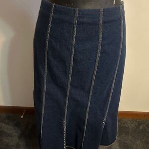 Reba Women Indigo denim A-line studded skirt, size 16W